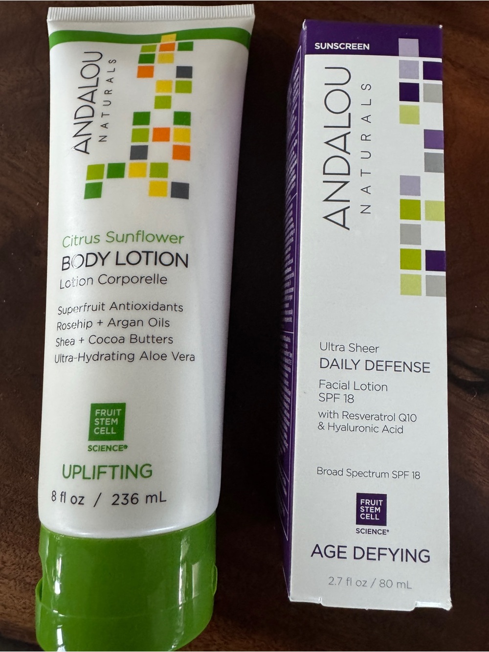 Andalou Naturals Citrus Sunflower Body Lotion + Daily Defense SPF 18 Face Lotion